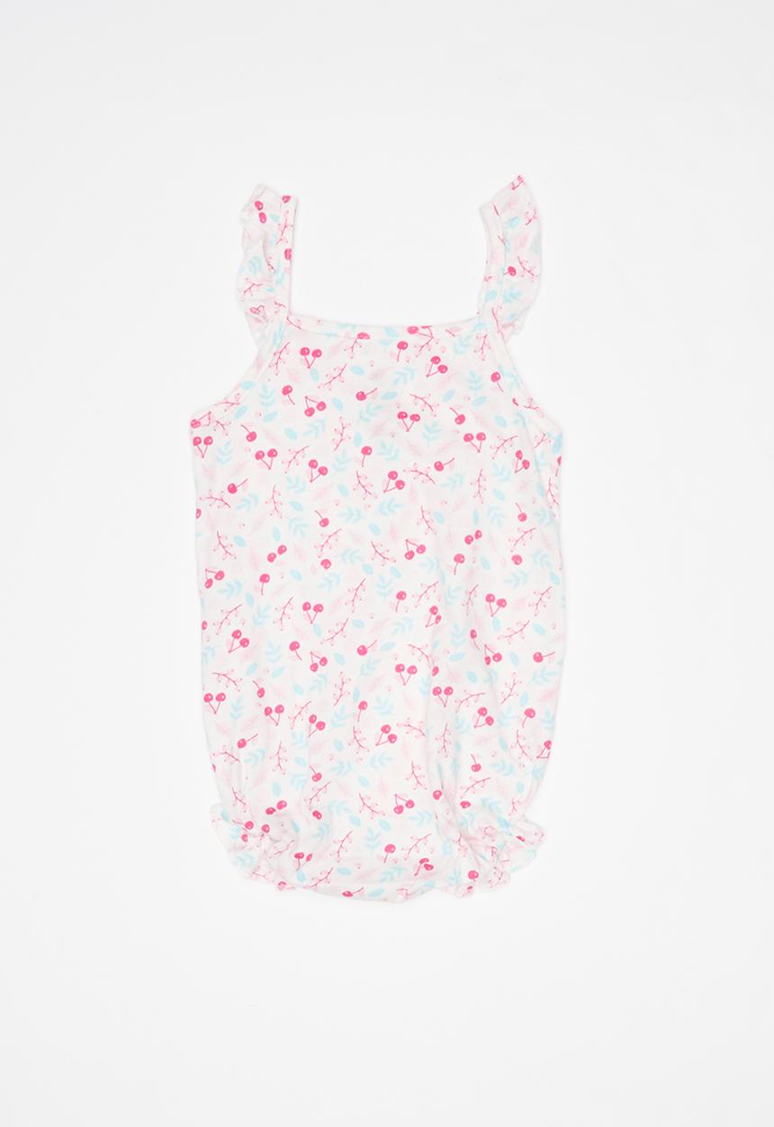 Baby Corner - Frilly sleeveless romper - cherry