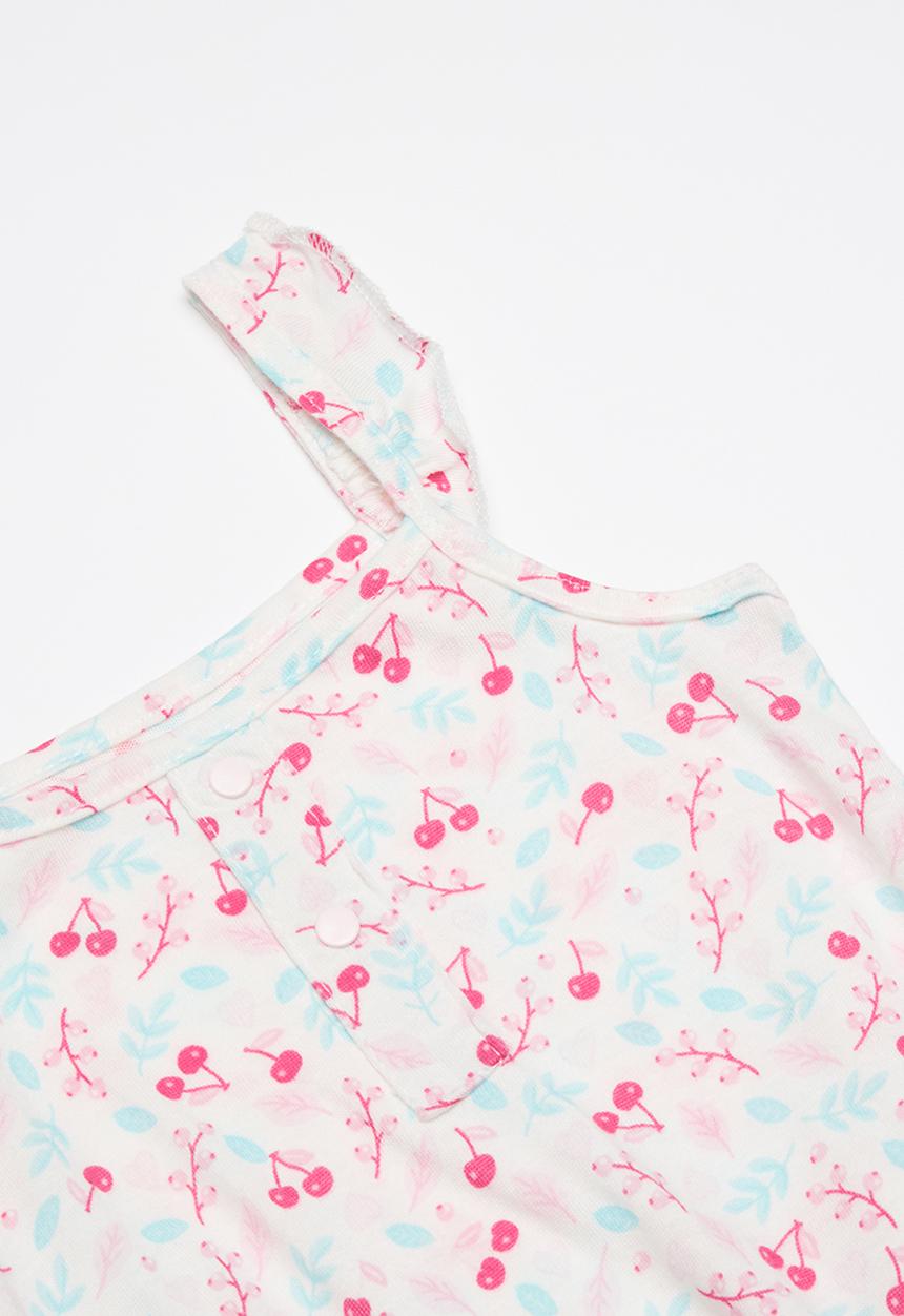 Baby Corner - Frilly sleeveless romper - cherry
