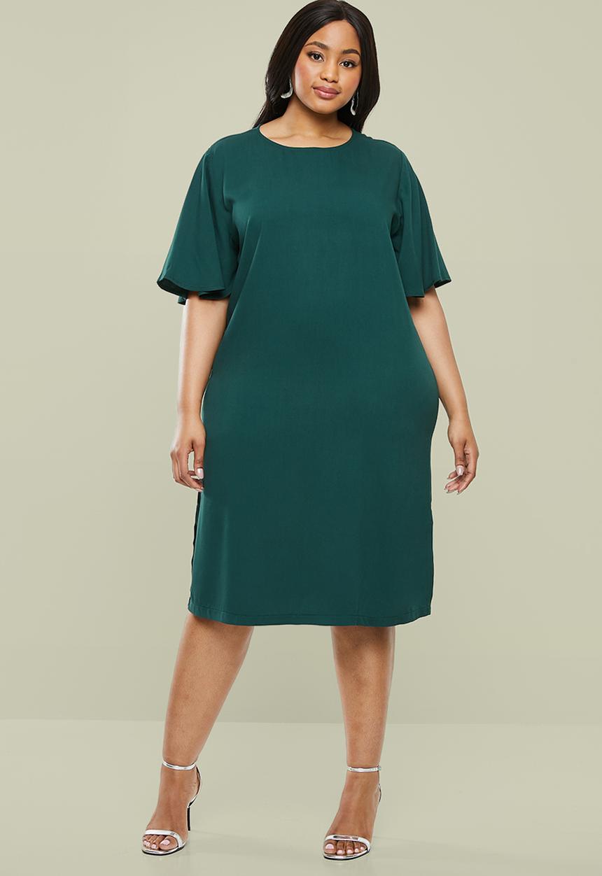 Superbalist - Slit detail tee dress - green