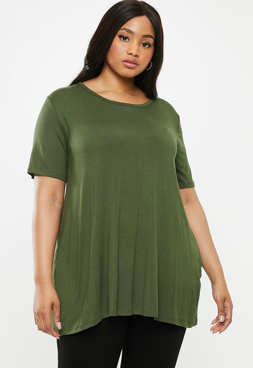 Superbalist - Slit back longer length top - khaki