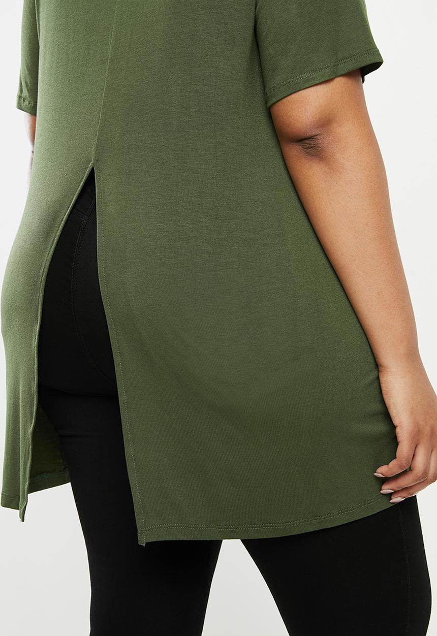 Superbalist - Slit back longer length top - khaki