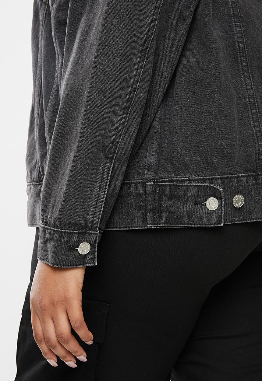 Missguided - Oversized washed denim jacket - black