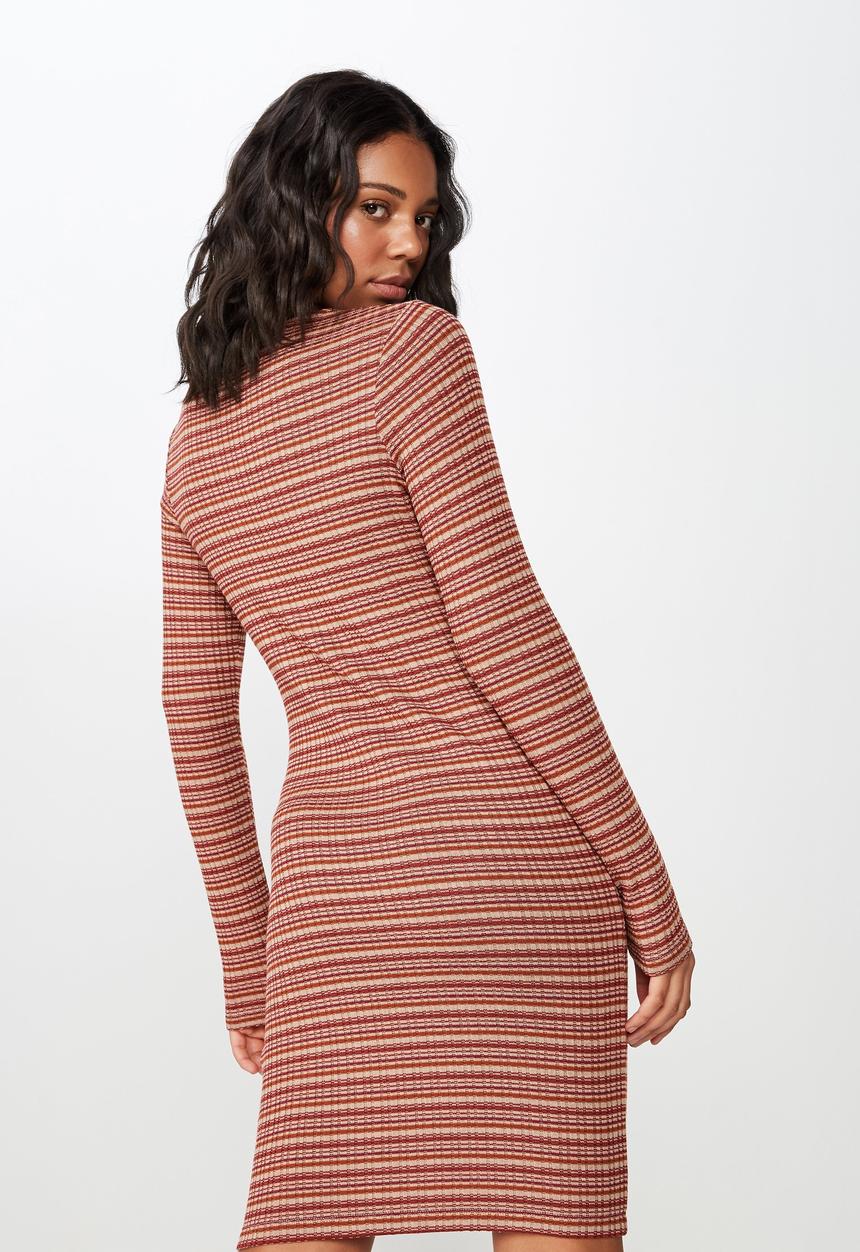 Cotton On - Henry long sleeve button through dress - multi