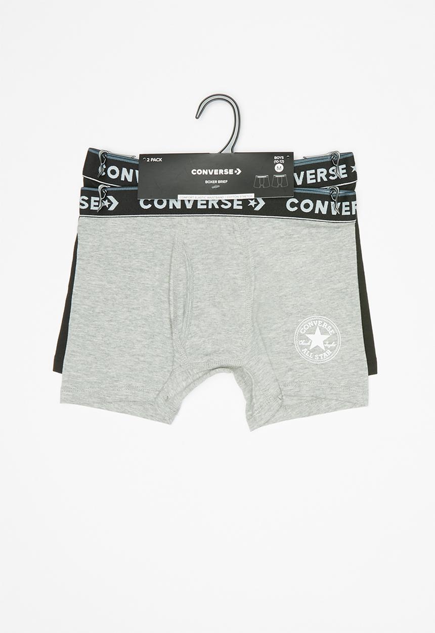 Converse - Chuck core boxer brief 2 pack - black & grey 