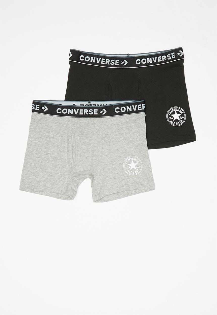 Converse - Chuck core boxer brief 2 pack - black & grey 