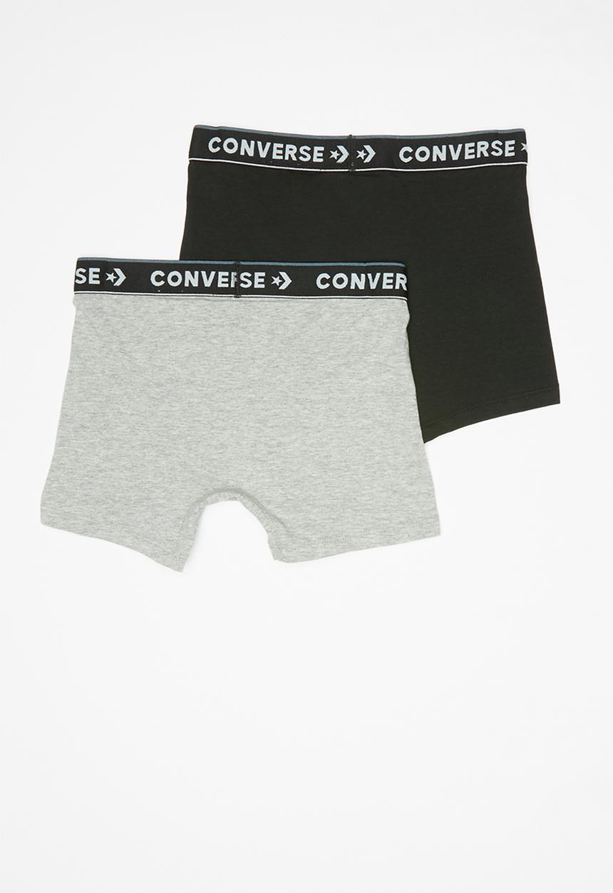 Converse - Chuck core boxer brief 2 pack - black & grey 