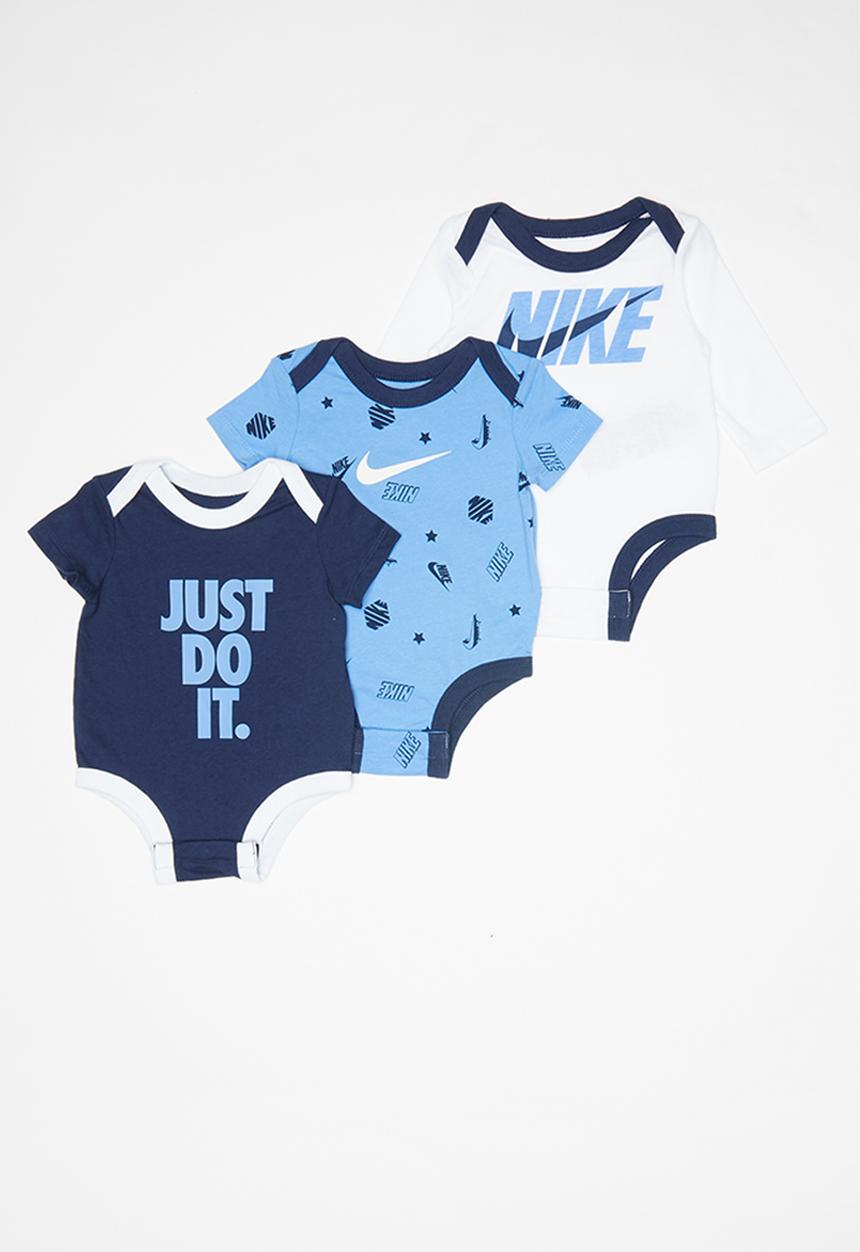 Nike - Icon short sleeve bodysuit 3 pack - blue