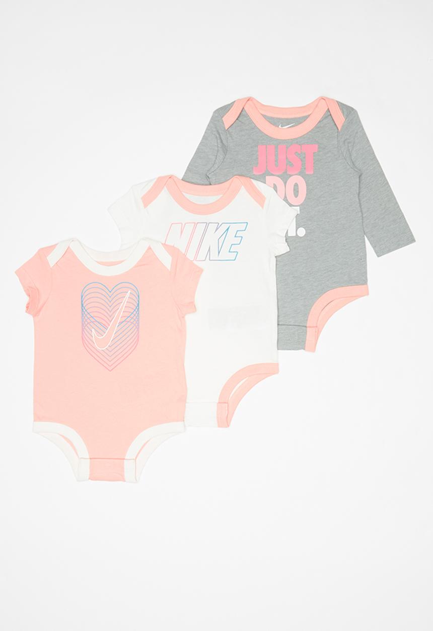 Nike - Graphic long sleeve bodysuit 3 pack - multi