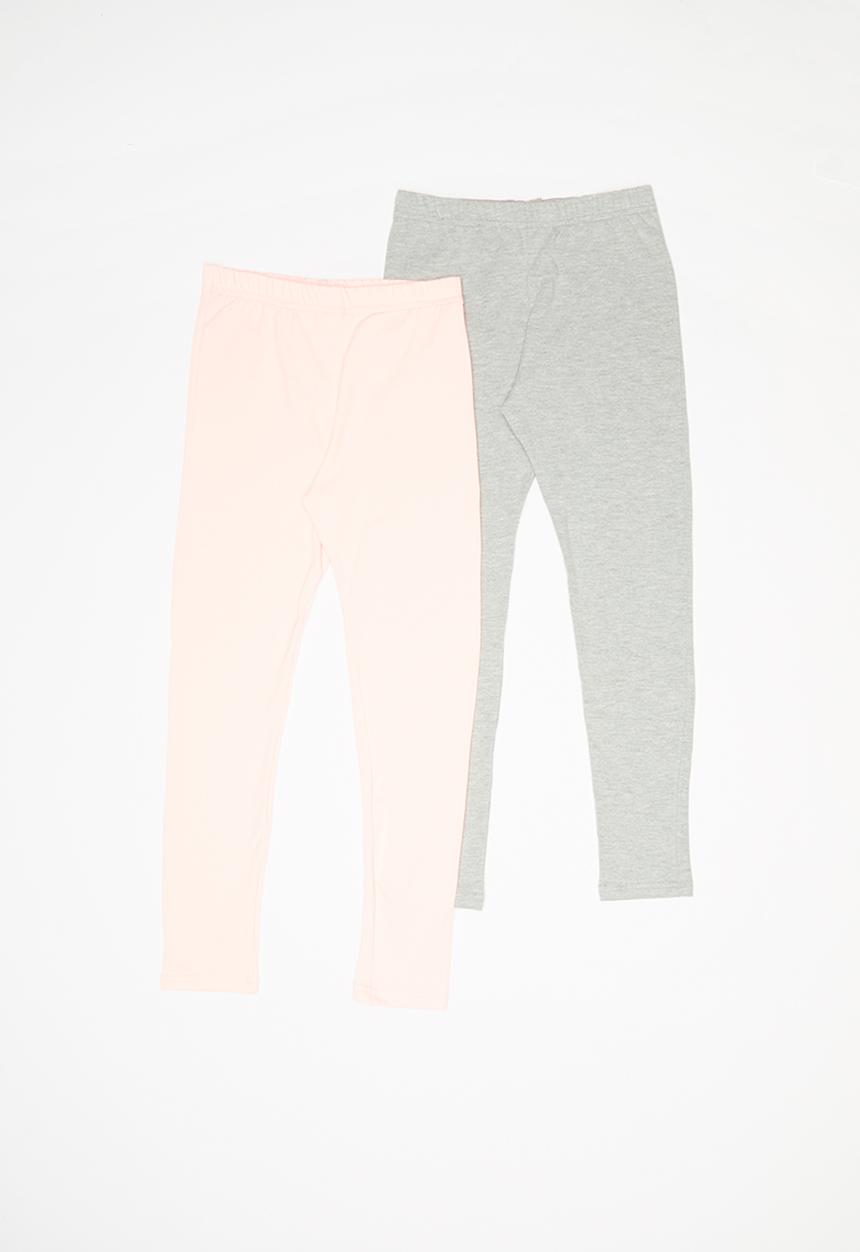 Pop Candy - 2 Pack leggings - grey & pink