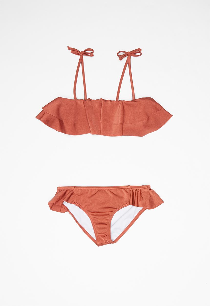Billabong  - Shine ruffle bikini set - rust