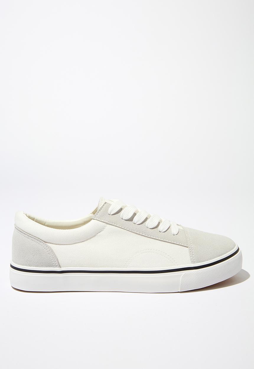 Cotton On - Axell skate sneaker - white & grey