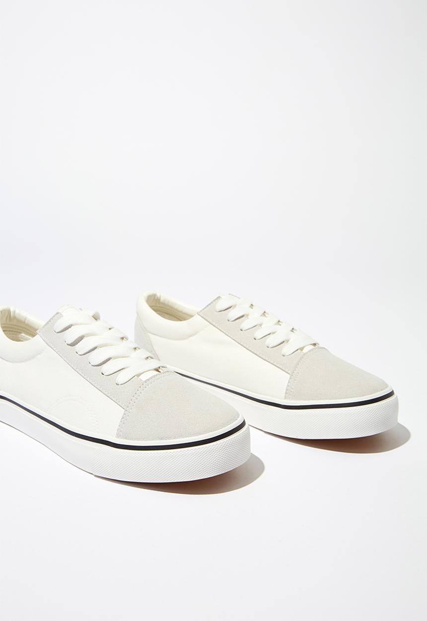 Cotton On - Axell skate sneaker - white & grey