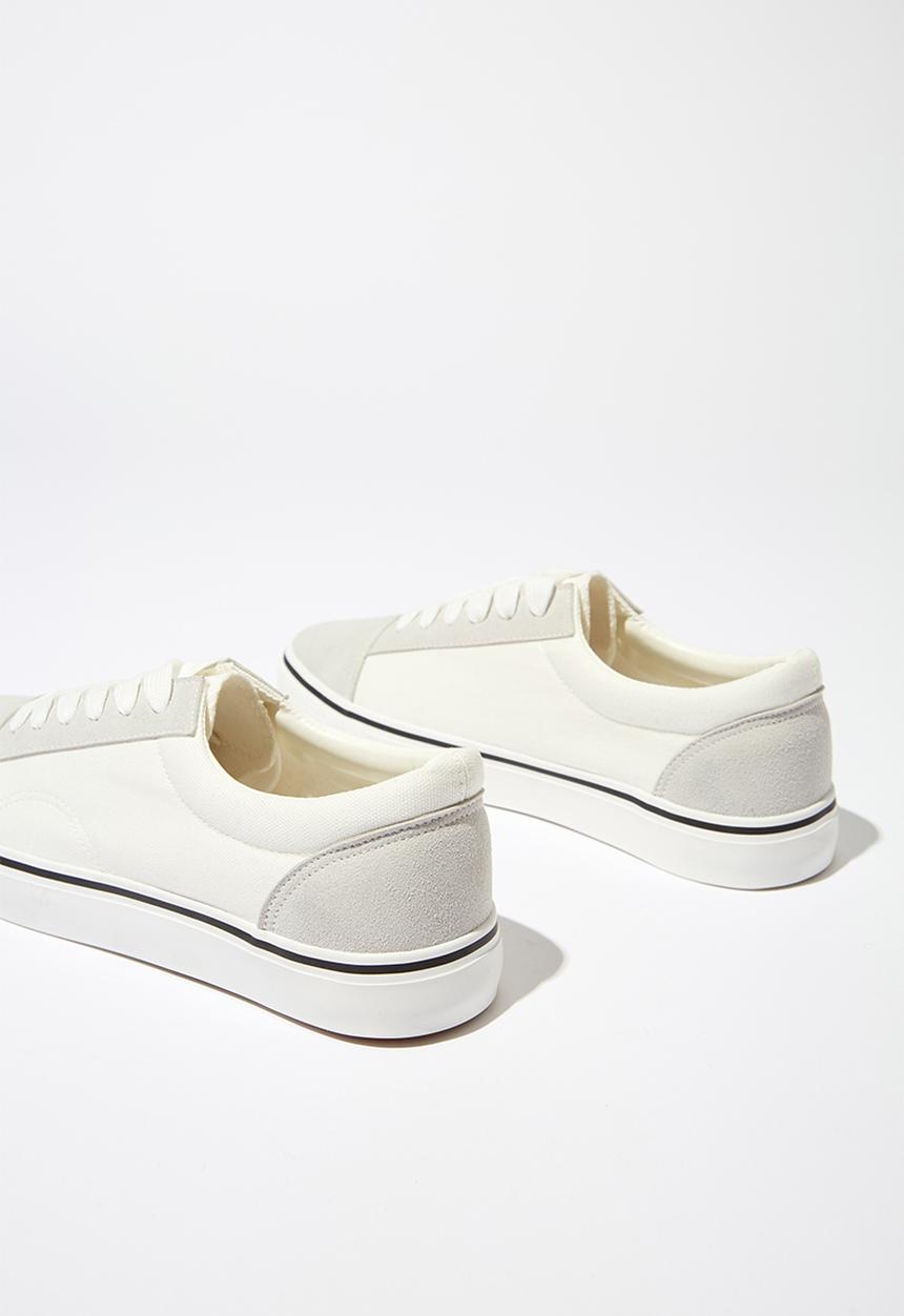 Cotton On - Axell skate sneaker - white & grey
