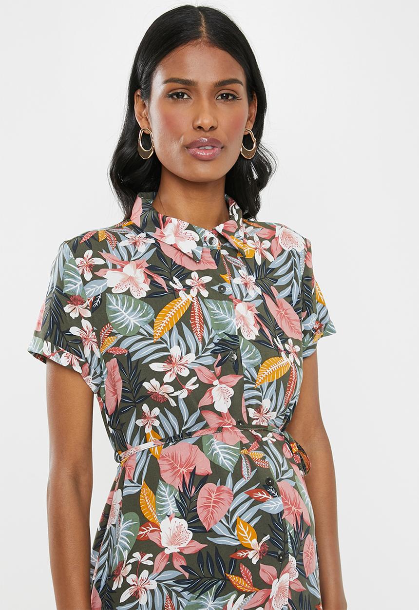Cherry Melon - Maternity Midi shirt dress - multi