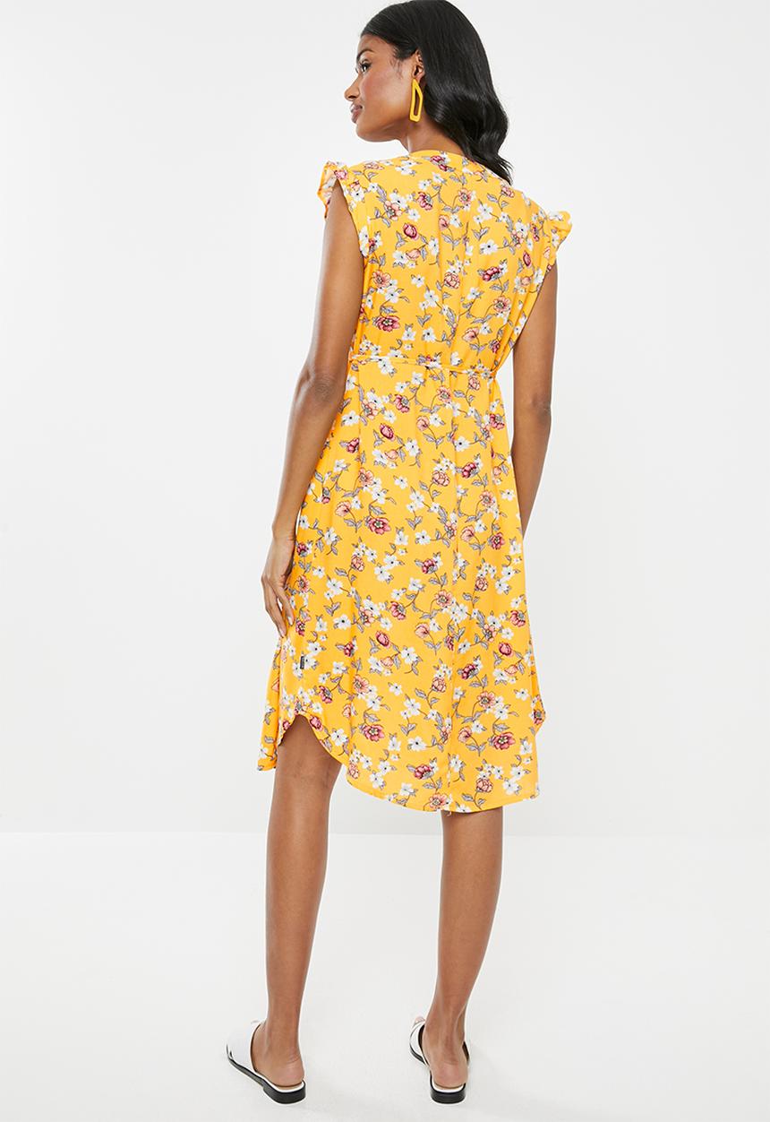 Cherry Melon - Maternity Mandarin tie dress - multi