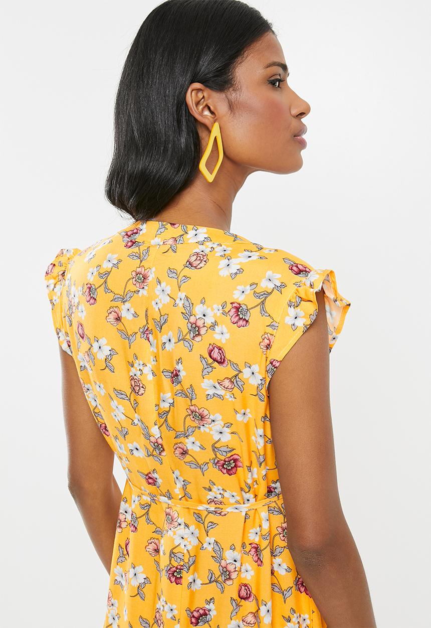 Cherry Melon - Maternity Mandarin tie dress - multi