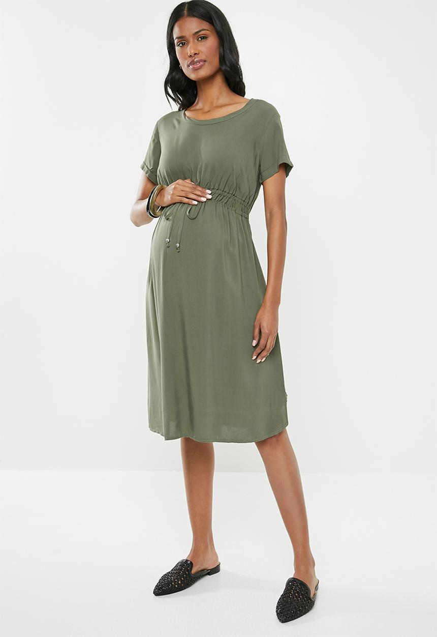 Cherry Melon - Maternity T-shirt dress - khaki