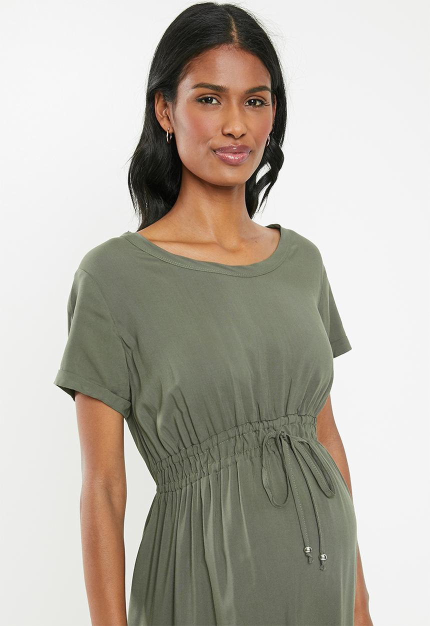 Cherry Melon - Maternity T-shirt dress - khaki