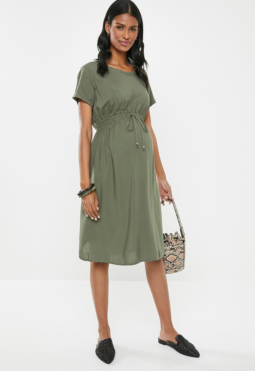 Cherry Melon - Maternity T-shirt dress - khaki