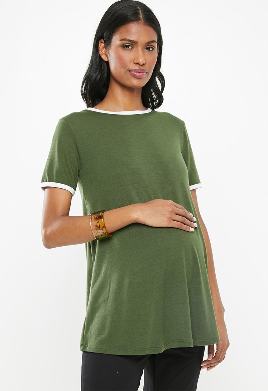 Superbalist - Maternity Contrast tee - fatigue with milk