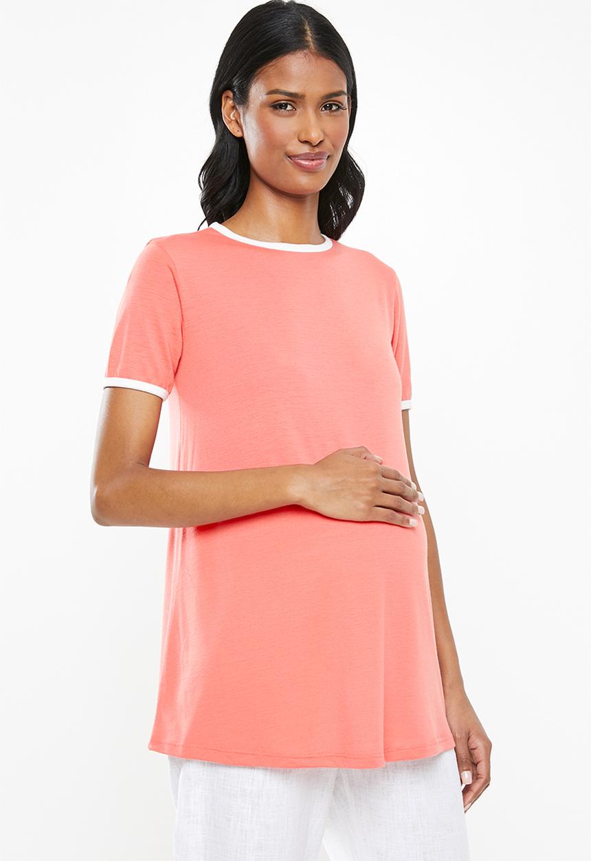 Superbalist - Maternity Contrast tee - lobster with milk