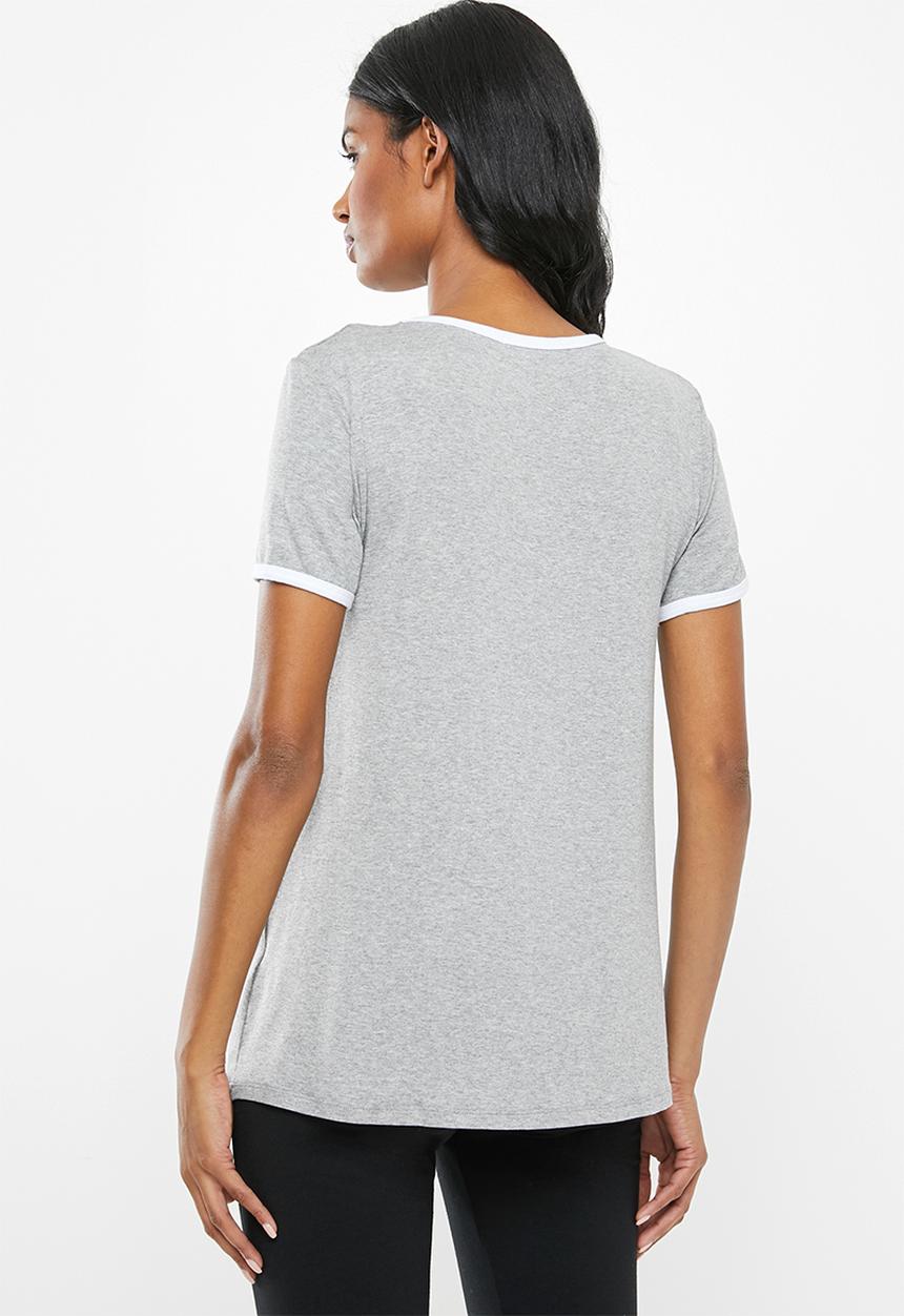Superbalist - Maternity Contrast tee - grey melange with white trim