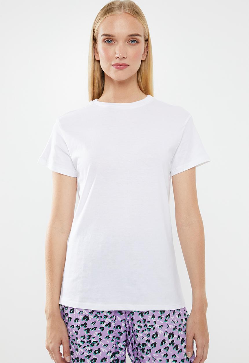 Superbalist - Sleep tee & pants set - white & purple