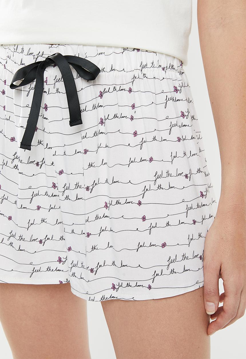 Superbalist - Sleep tee & shorts set - cream