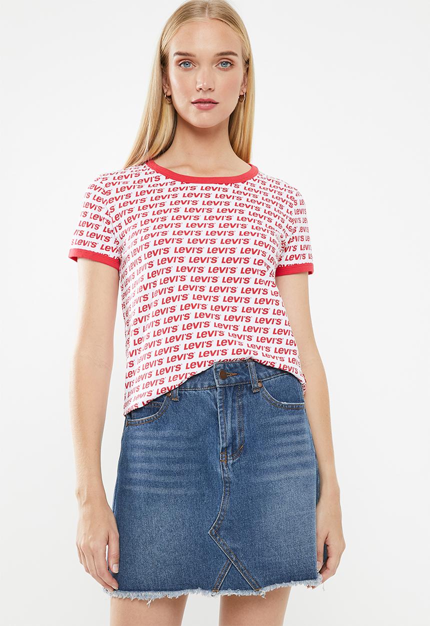 Levi’s® - Graphic ringer surf tee - white & red 
