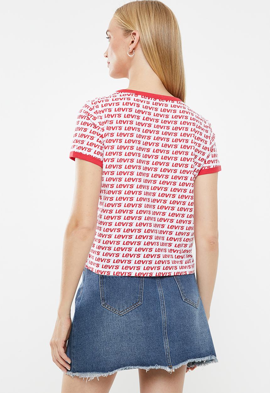 Levi’s® - Graphic ringer surf tee - white & red 