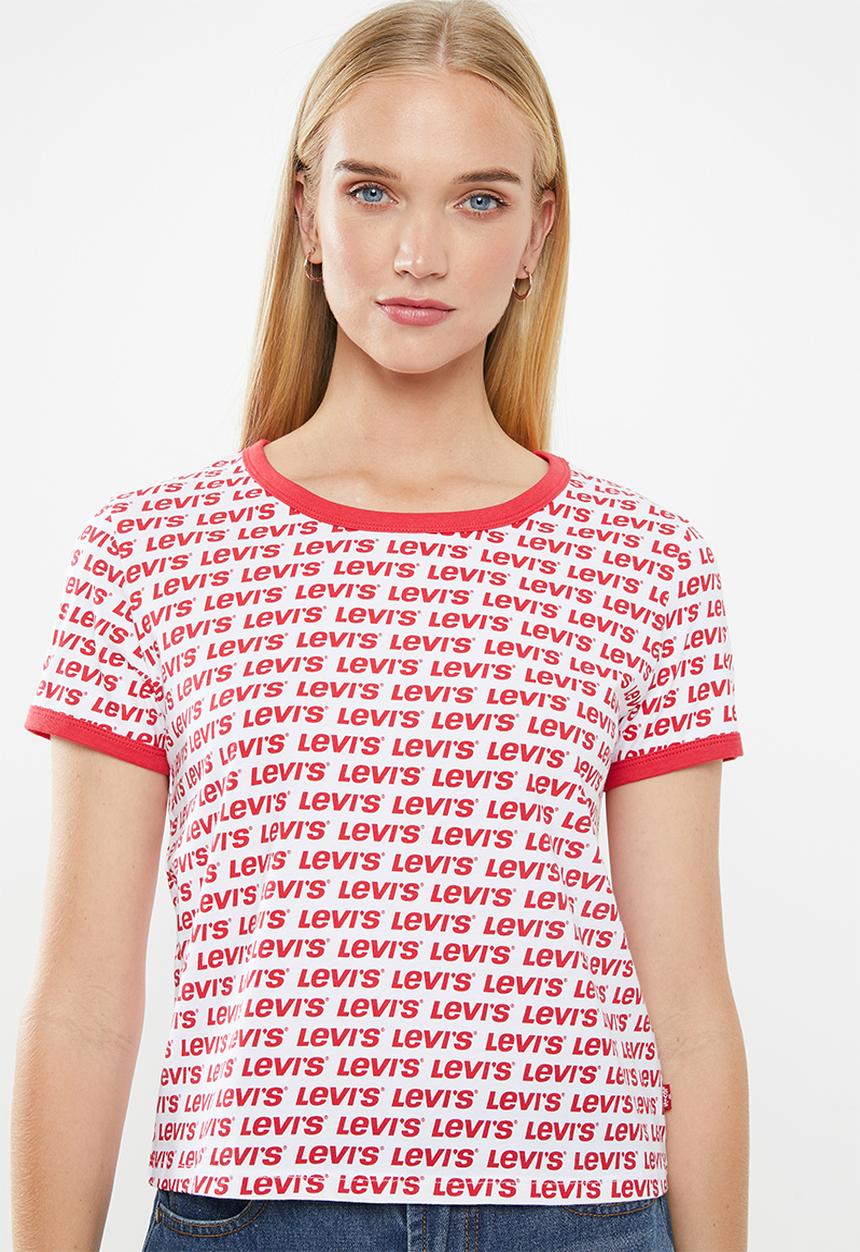 Levi’s® - Graphic ringer surf tee - white & red 