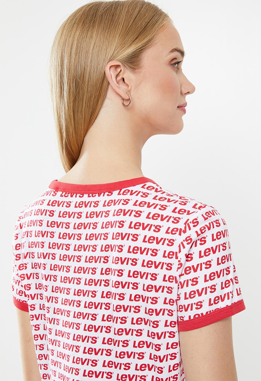 Levi’s® - Graphic ringer surf tee - white & red 