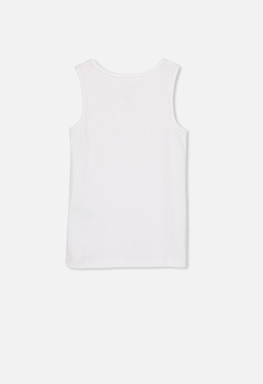 Cotton On - Girls rib tank - white