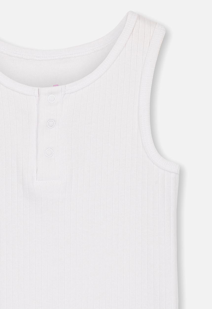Cotton On - Girls rib tank - white
