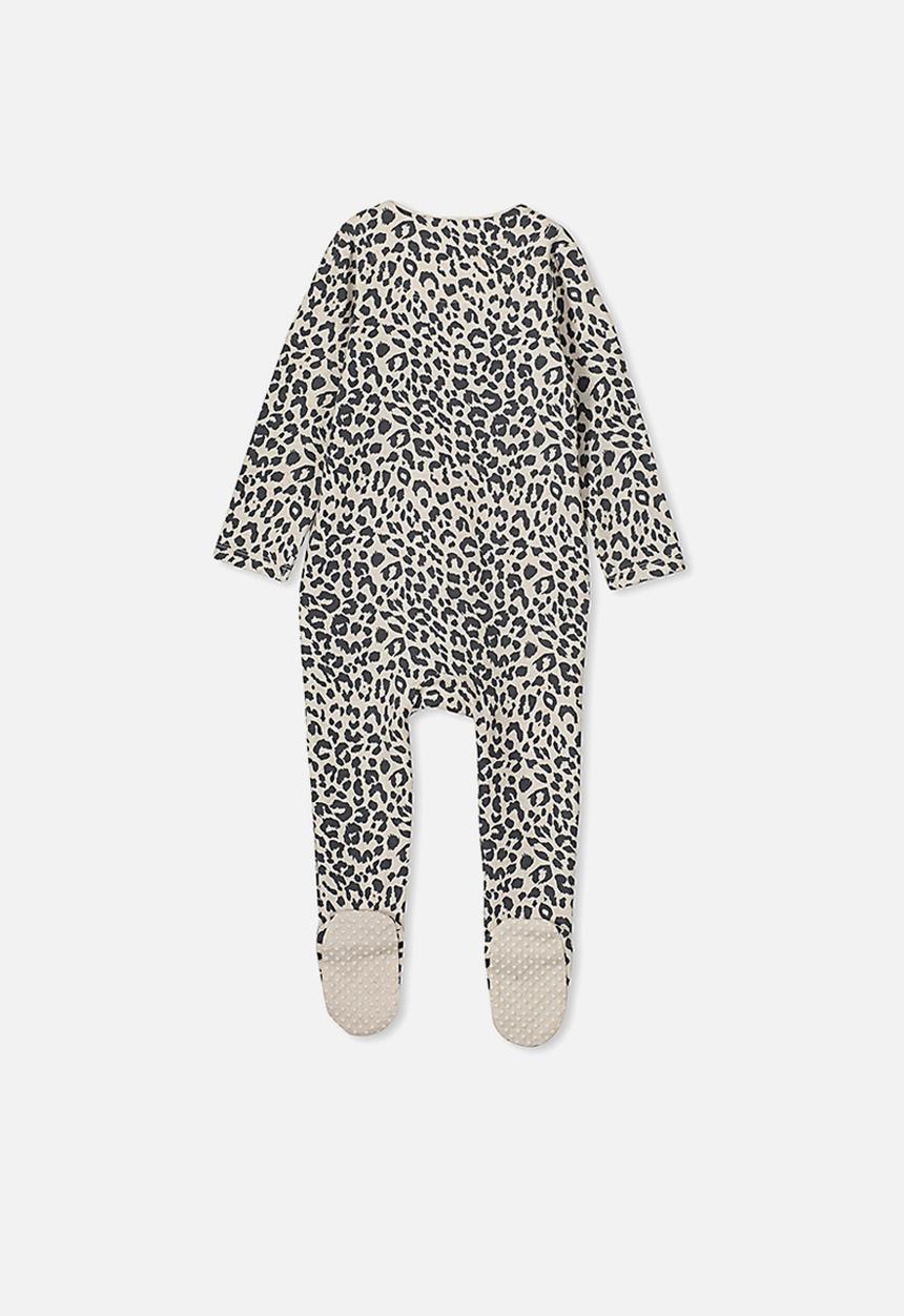 Cotton On - The long sleeve zip romper - neutral & black