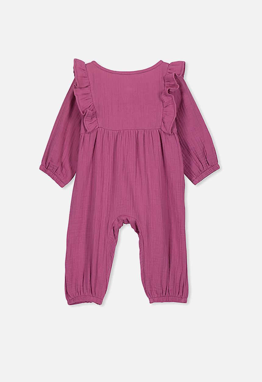 Cotton On - Rosie long sleeve ruffle romper - purple