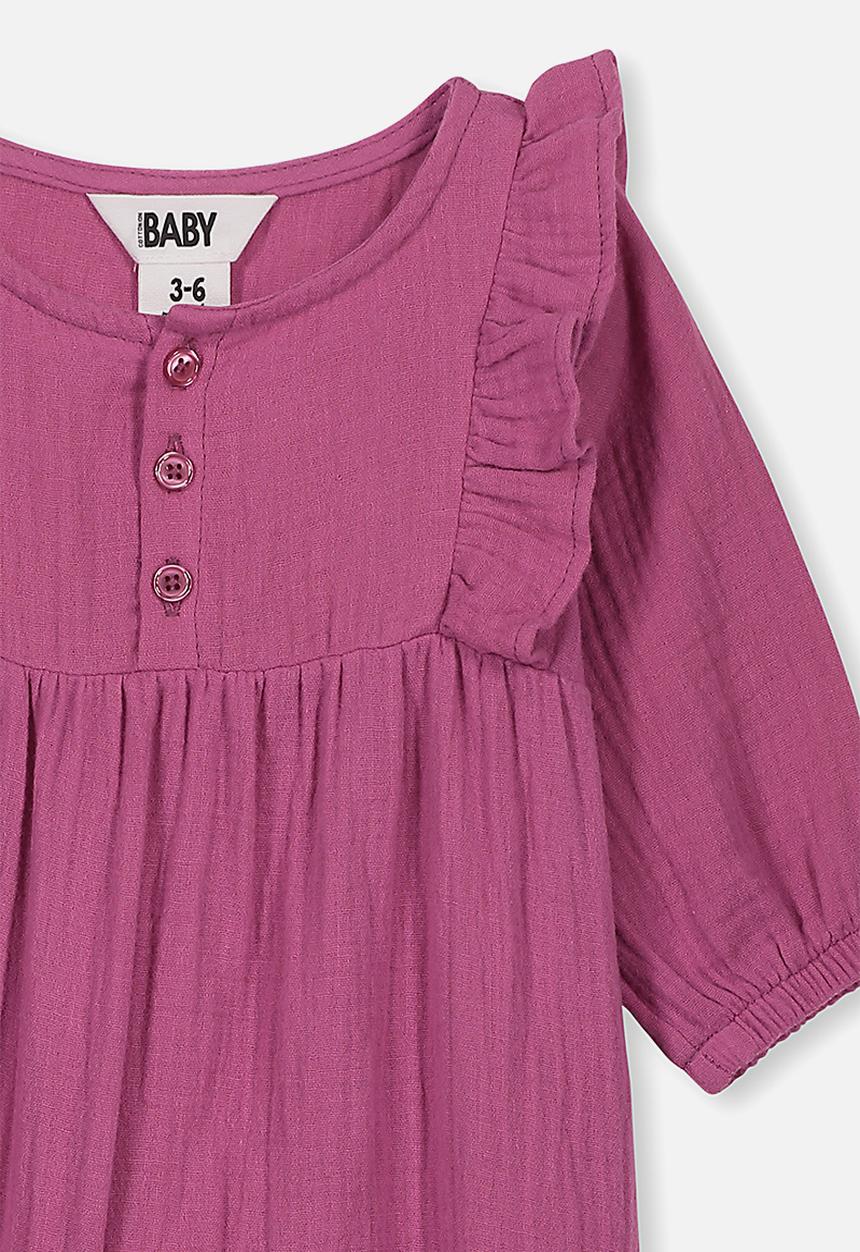 Cotton On - Rosie long sleeve ruffle romper - purple
