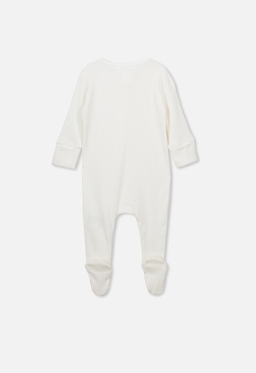 Cotton On - Newborn zip through romper - white