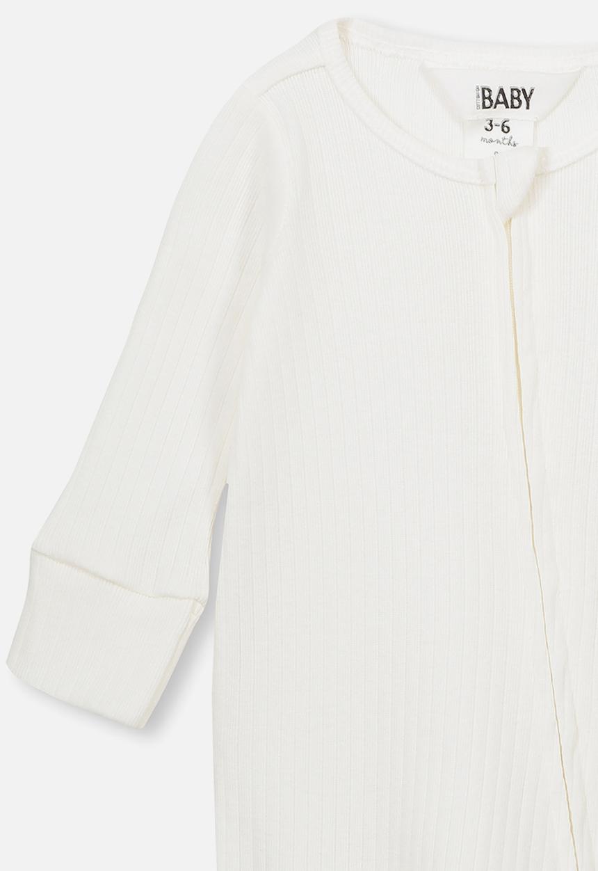 Cotton On - Newborn zip through romper - white