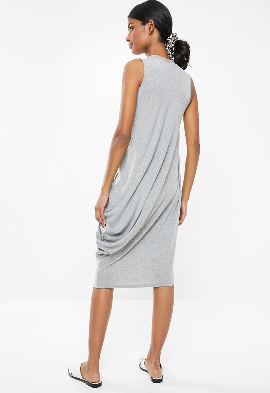 Superbalist - Asymmetrical drape dress - grey