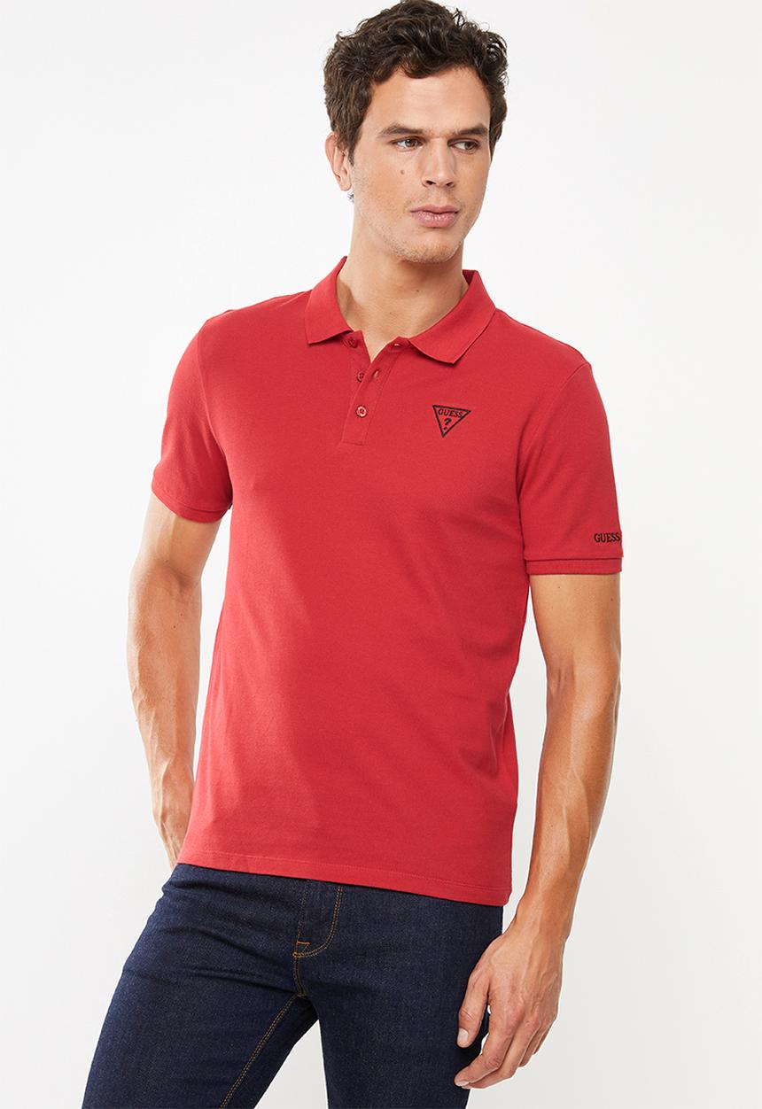GUESS - Guess classic short sleeve polo - red