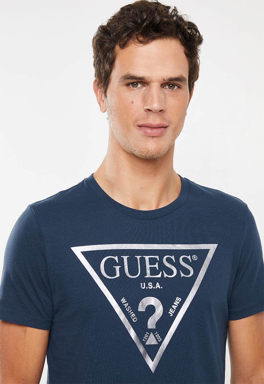 GUESS - Iconic triangle tee - navy