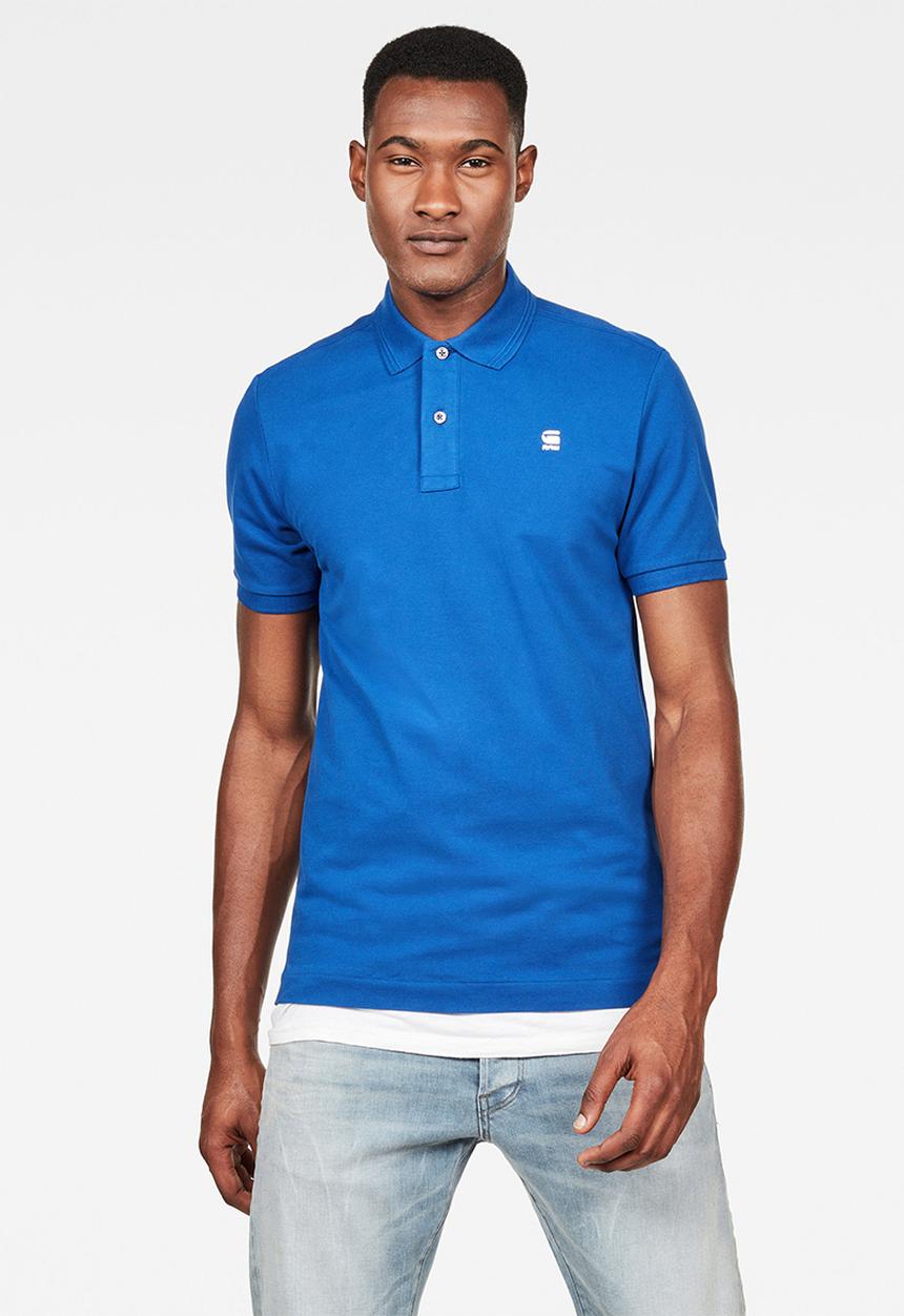 G-STAR - Dunda slim short sleeve polo - blue