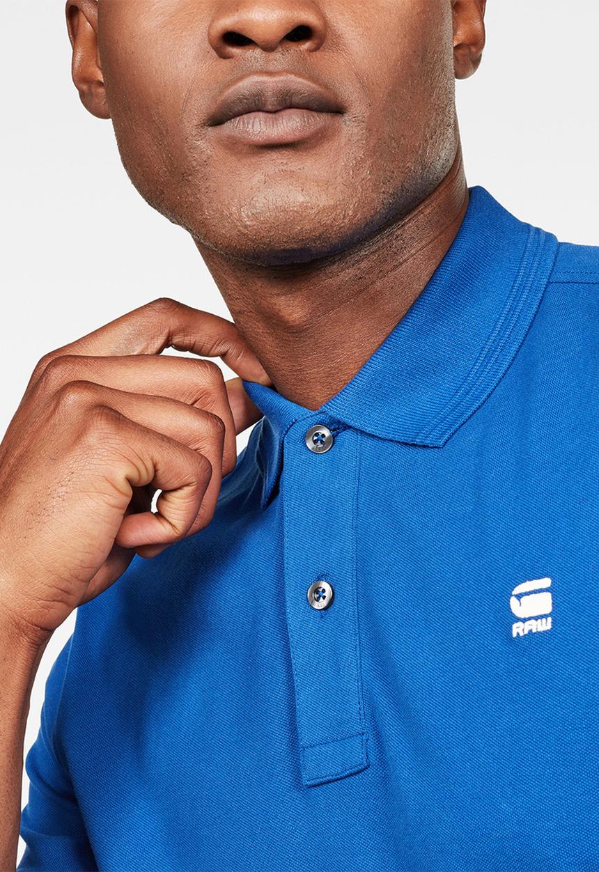 G-STAR - Dunda slim short sleeve polo - blue