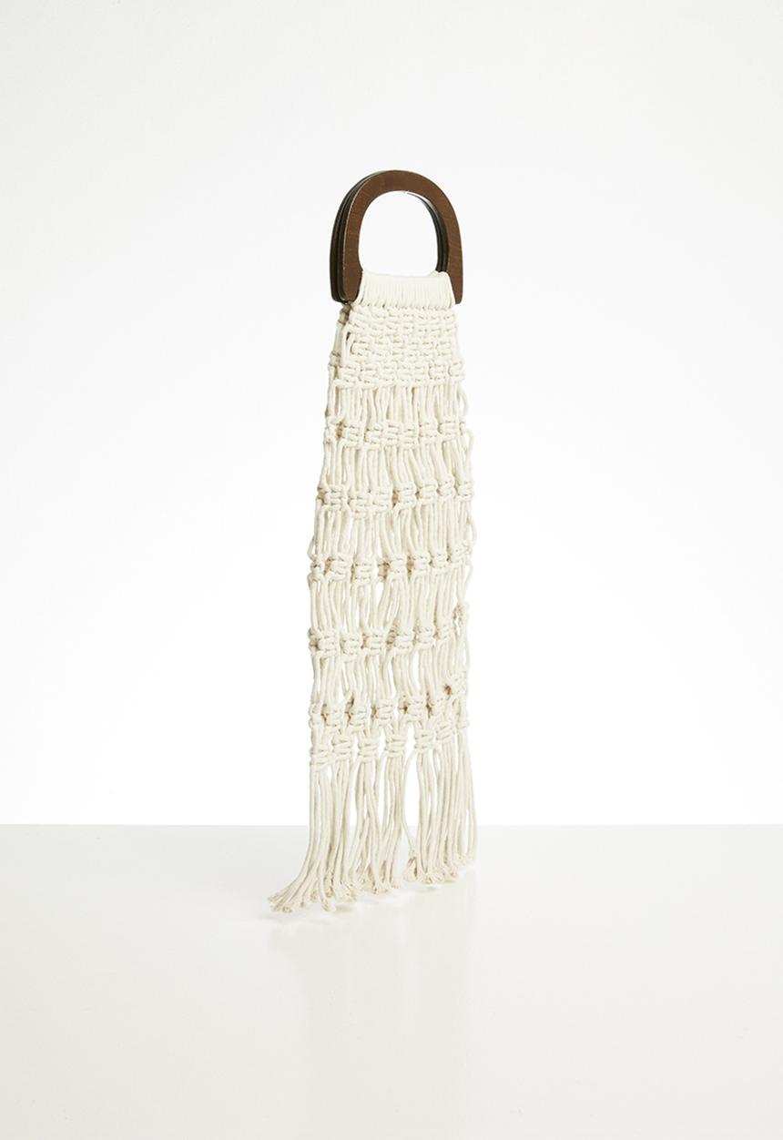 Superbalist - Net bag with wooden handle - white