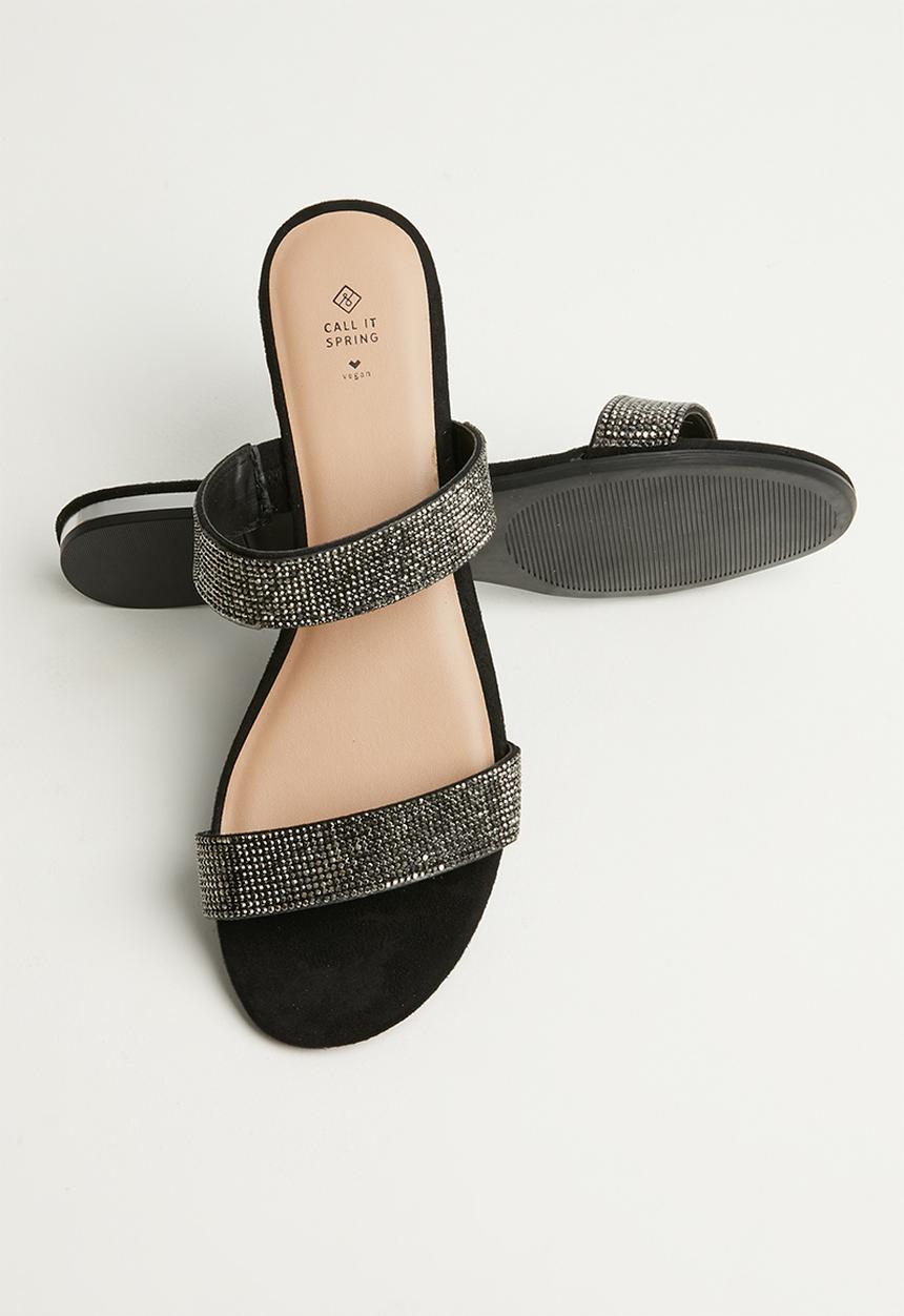 Call It Spring - Rosalia sandal - black texture
