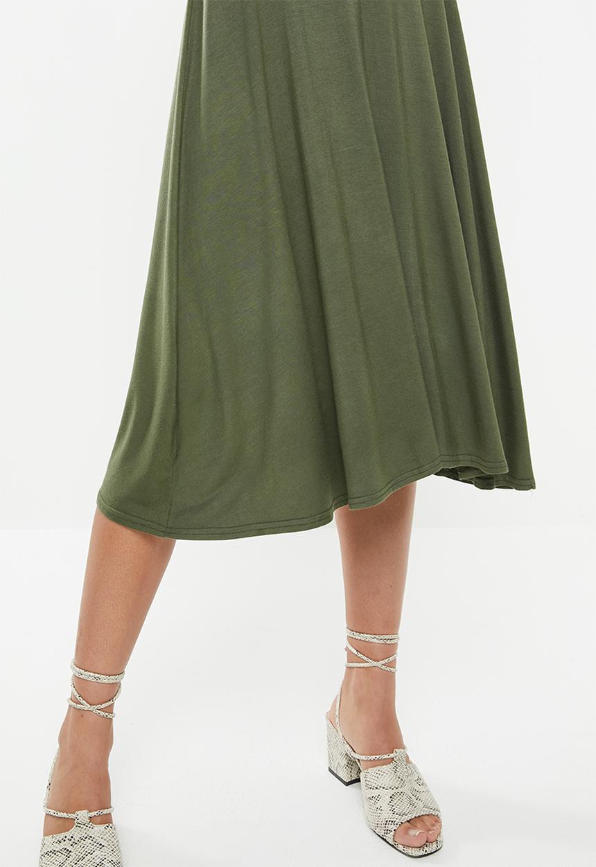 edit - Mock wrap dress - khaki