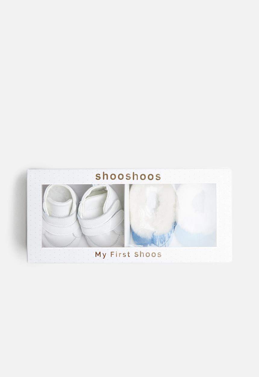 shooshoos - Baby boy gift box - white & blue
