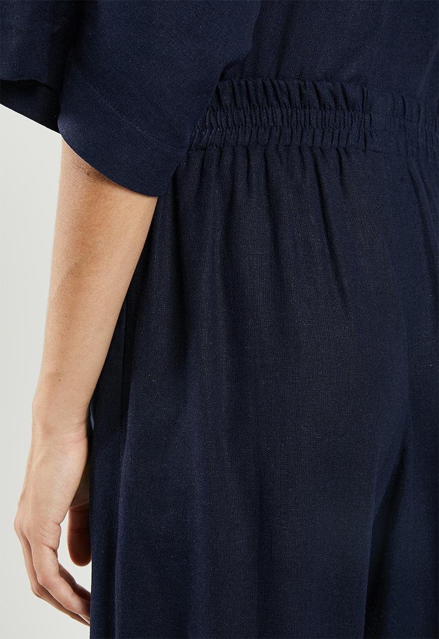 edit - Linen blend trousers - navy