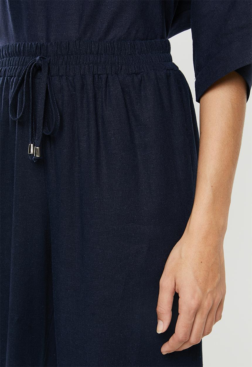 edit - Linen blend trousers - navy